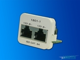 Wkładka ekranowana ACO Plus RAL1013 2xRJ45 kat.6A ISO,100BaseT/100BaseT (1236/1236)