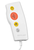 Manipulator pacjenta VL, 1 przycisk przywołania, 2 przyciski do obsługi oświetlenia, 1 przycisk serwisowy, funkcja komunikacji głosowej zależnej od położenia manipulatora, obudowa antybakteryjna