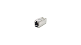 Category 6, RJ45, 8-position, 8-wire universal shielded black module with integral shield.