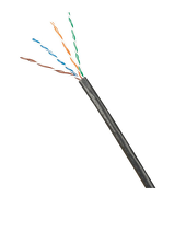 Category 5e Copper Cable, Industrial 600V PLTC, 4-pair, 22/1 AWG, U/UTP, CMR, Black, 1000ft/305m reel