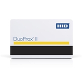 Karta zbliżeniowa HID DuoProx II z niezakodowanym paskiem magnetycznym. zwykła biała PVC z połyskiem. Sekwencyjne dopasowywanie numeracji kart wewnętrznych / zewnętrznych (atramentowe). Bez otworu. Zamówienia w wielokrotnościach 100. (Przy zamawianiu nale